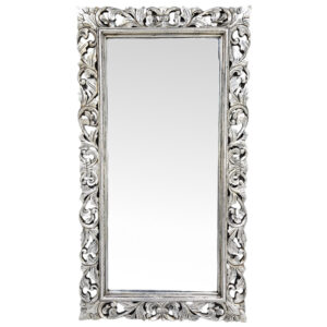 Silver Fleur De Lis Wall Mirror Rectangular