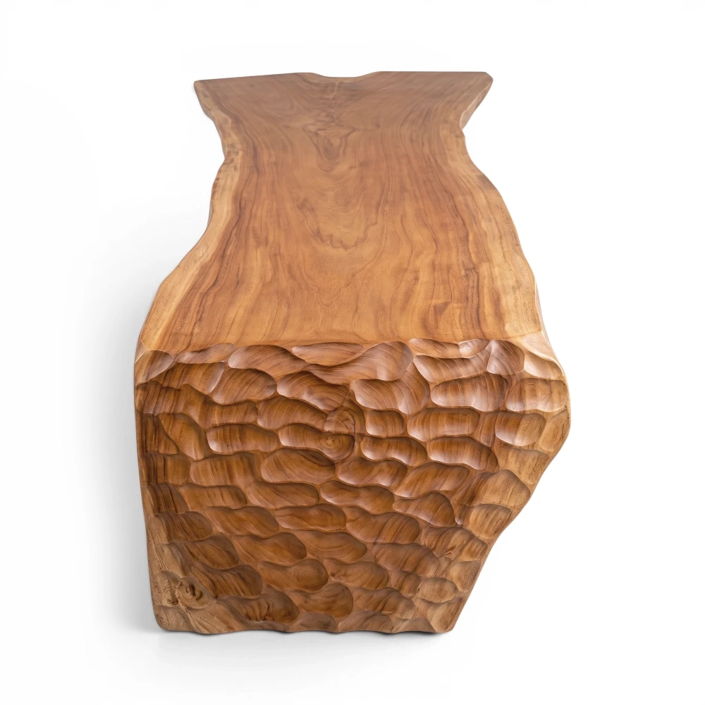 Waterfall Dining Table, Leg Carving