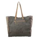 Large Blue Hide And Leather Tote Bag KMH26000 Back