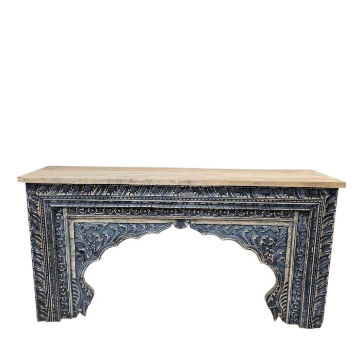 Lazuli Arch Carved Console Table KMF15380 Front Top