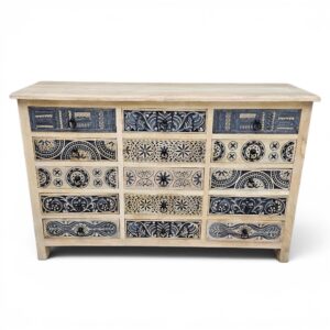 Lazuli Carved 15-Drawer Sideboard