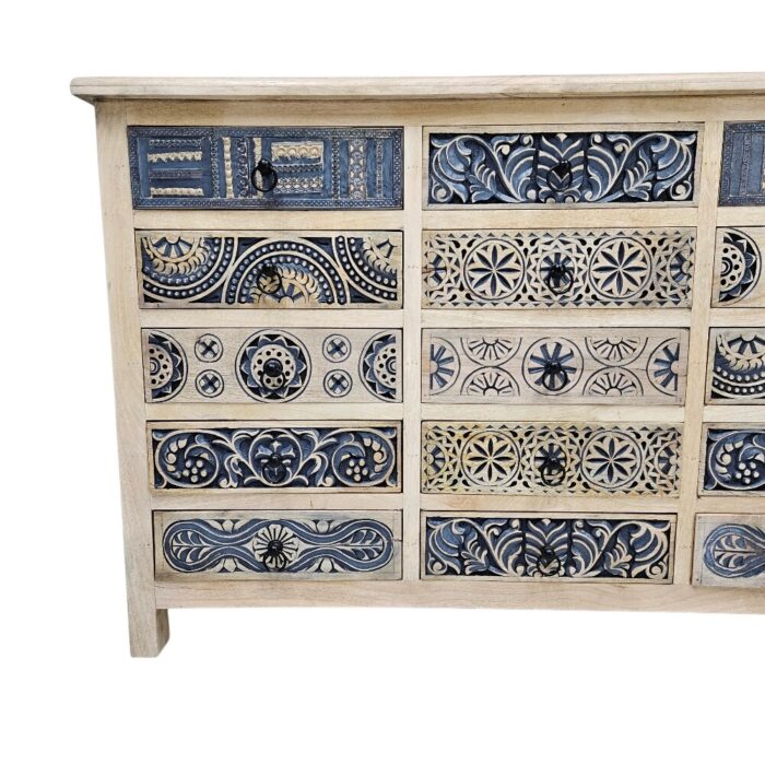 Lazuli Carved Chest Of Drawers KMF19286 Close Up Lazuli Carved Chest Of Drawers KMF19286 Close Up