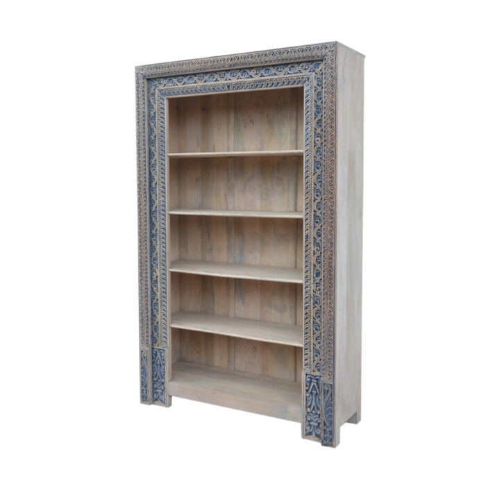 Lazuli Carved Display Bookshelf KMF17158 Side Lazuli Carved Display Bookshelf KMF17158 Side