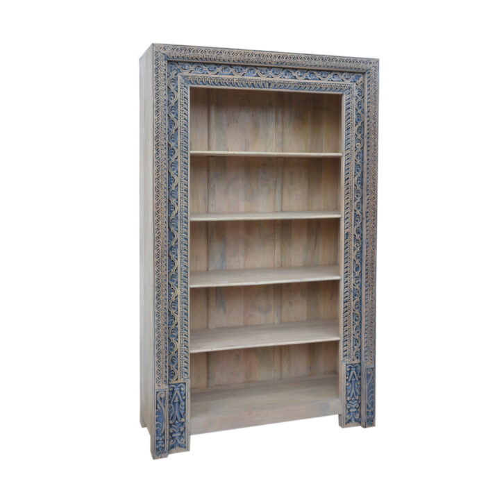 Lazuli Carved Display Bookshelf KMF17158 Side View Lazuli Carved Display Bookshelf KMF17158 Side View
