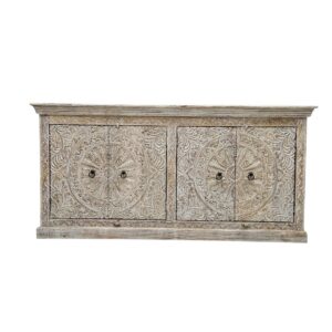 Mandala Medallion Raw Natural 4-Door Sideboard