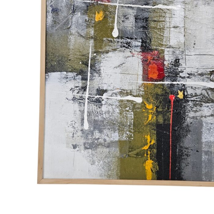 Modern Black And RFed Painting KRE3602 Close Up