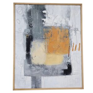 Industrial Horizon Terracotta & Charcoal Abstract Painting
