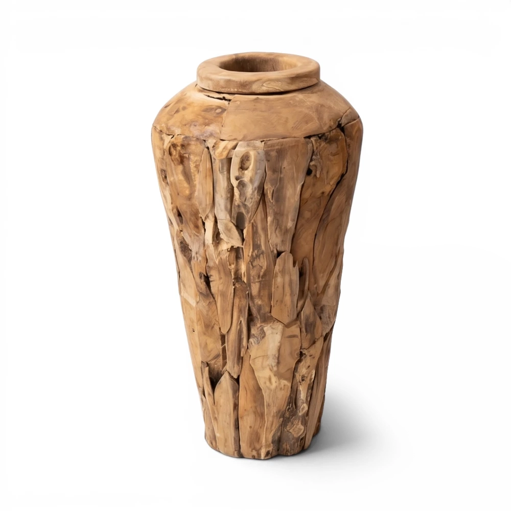 Erosi Teak Vase, 80cm