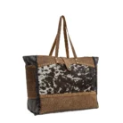 Natural Hide And Leather Tote Bag KMH26004 Side