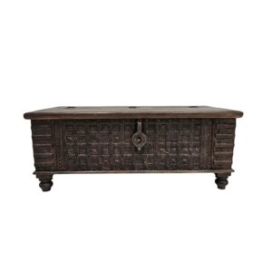 Pitara Antique Coffee Table Trunk Dark Espresso