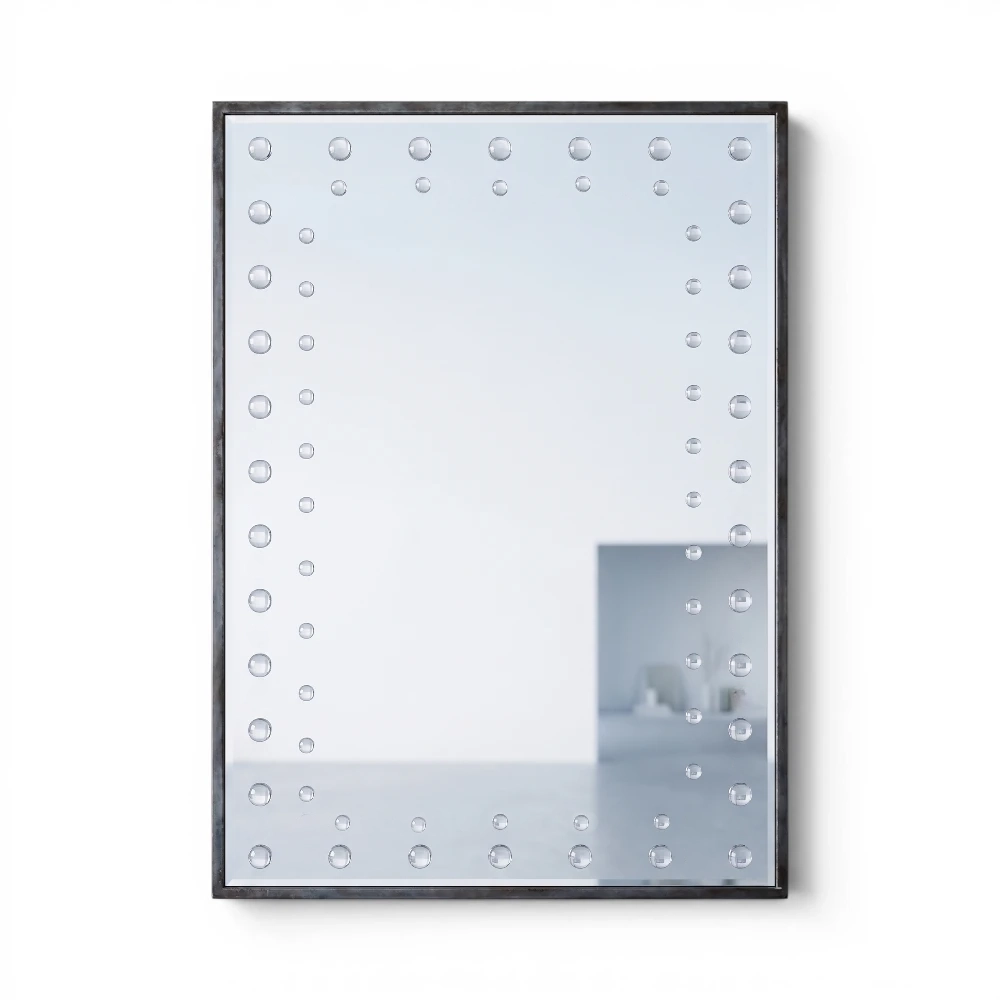 Rectangular Bubble Mirror, Antique