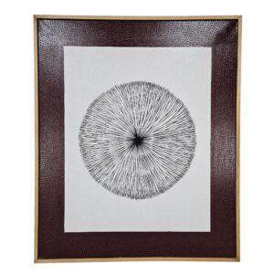 Radial Circle Geometric Abstract Framed Acrylic Canvas Painting