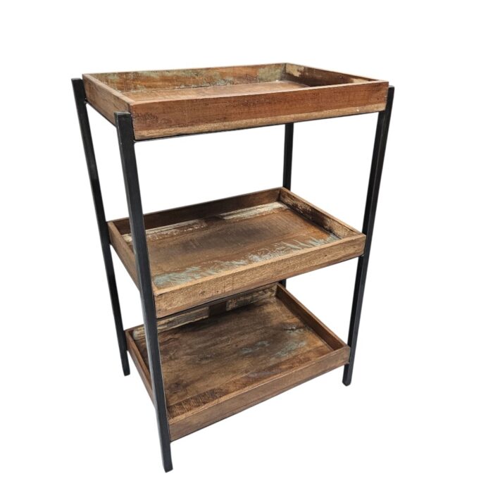 Retro Iron And Wood Shelf KMF27028 Side Retro Iron And Wood Shelf KMF27028 Side