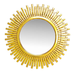 Gold Bambu Wall Mirror Round