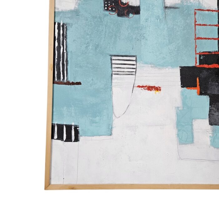 Teal And Red Painting KRE3612 Close Bottom