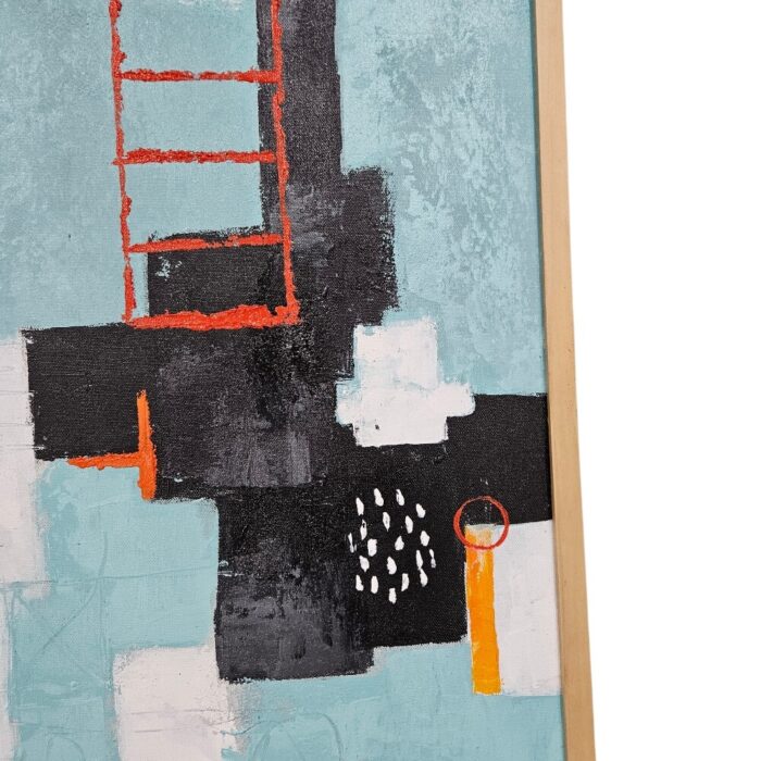 Teal And Red Painting KRE3612 Close Mid