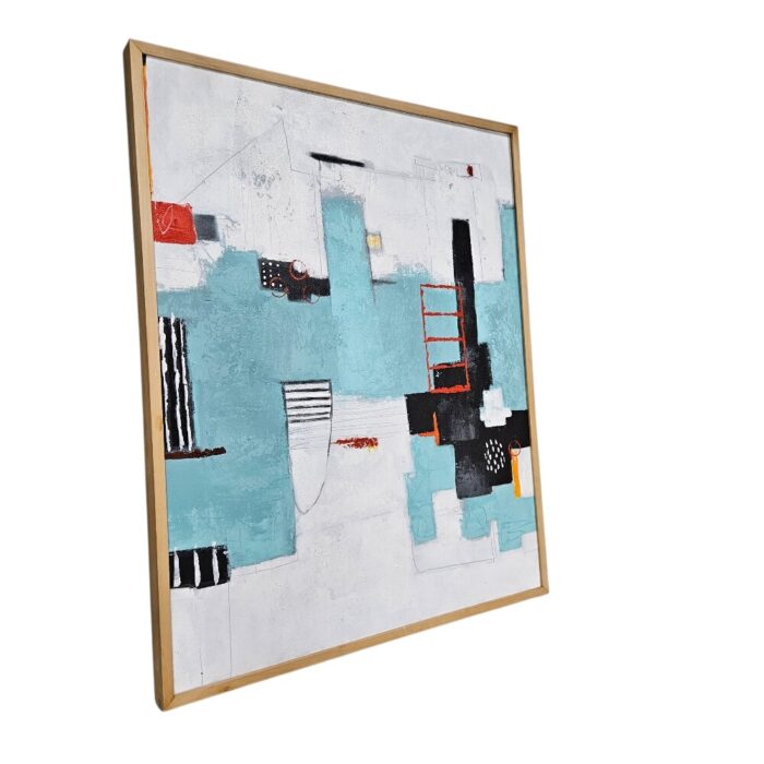 Teal And Red Painting KRE3612 Side