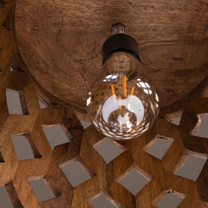 Wooden Honey Comb Celing Lamp KMH9956 Close Up