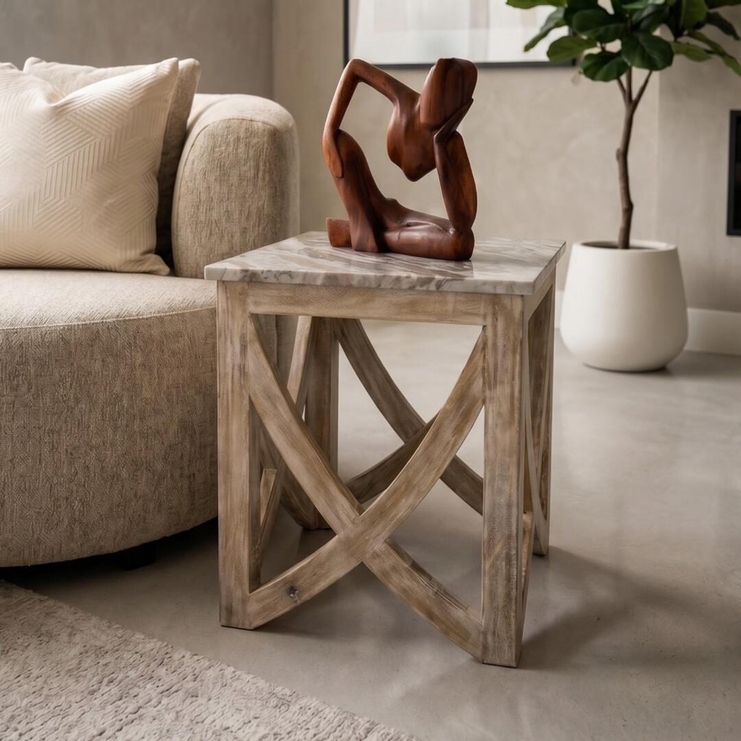 Sotran side table — hand-finished detail