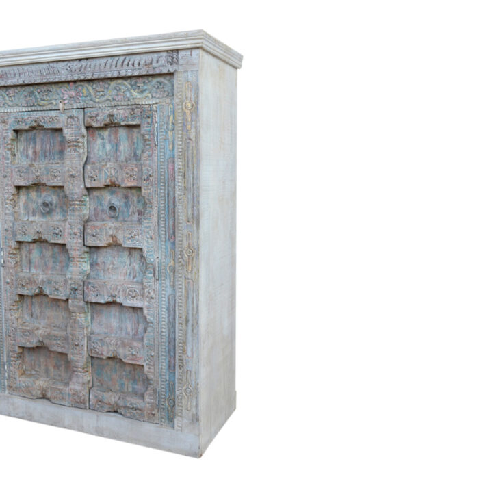 Authentic Old Door Cupboard KMF18360 Close Up Side Authentic Old Door Cupboard KMF18360 Close Up Side