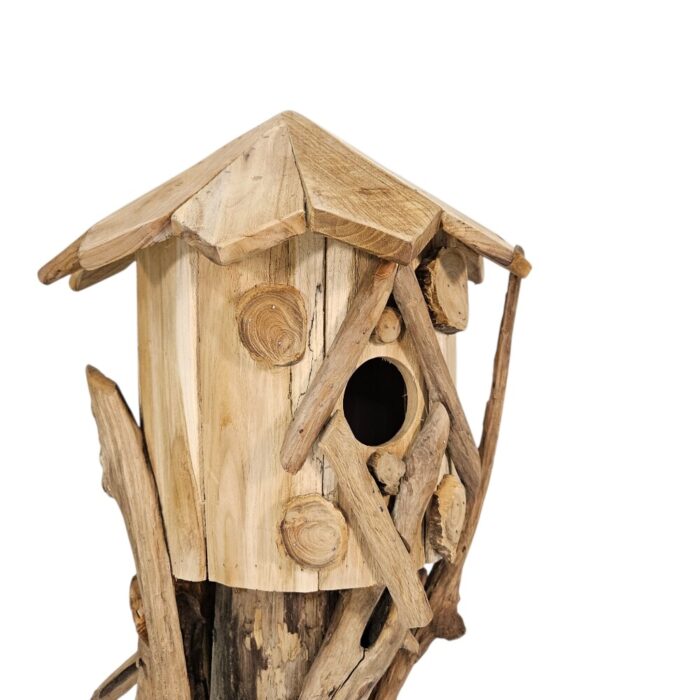 Bird House Teak NJA9983 Close Up Side Bird House Teak NJA9983 Close Up Side