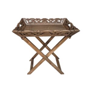 Carved Durian Wood Butlers Tray – Antique Dark Brown