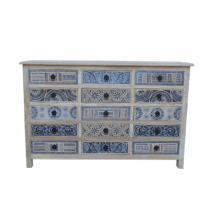 Carved 15-Drawer Chest of Drawers