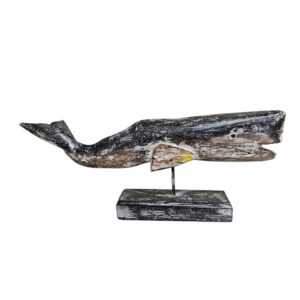 Carved Whale On Stand Large
