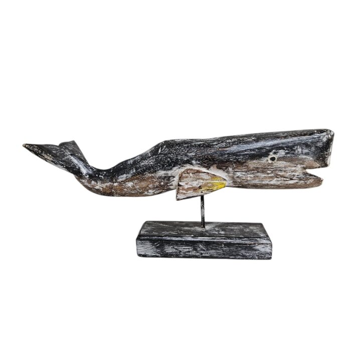 Carved Whale On Stand WET4510B Carved Whale On Stand WET4510B