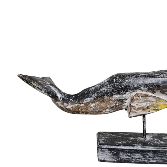 Carved Whale On Stand WET4510B Back Carved Whale On Stand WET4510B Back