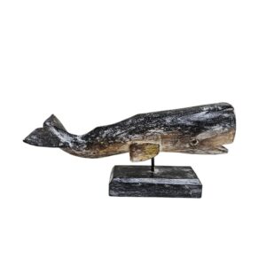 Carved Whale On Stand Medium