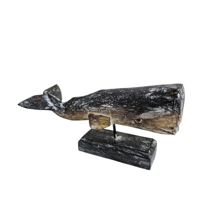 Carved Whale On Stand WET4511A Side Carved Whale On Stand WET4511A Side