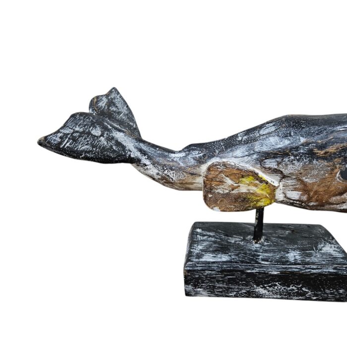 Carved Whale Stand WET4515A Back Carved Whale Stand WET4515A Back