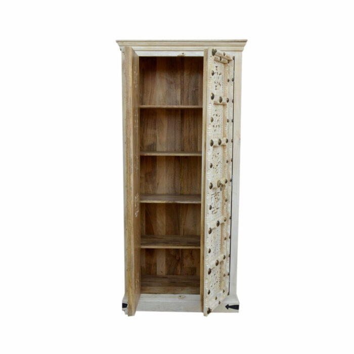 Carved Wooden Cabinet KMF18365 Open