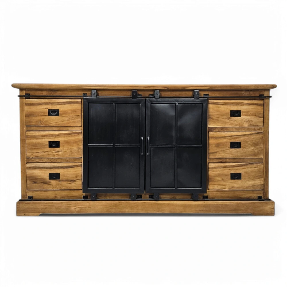 Sideboard, 2 Sliding Doors & 6 Drawers