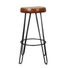 Iron And Leather Bar Stool MCB1713