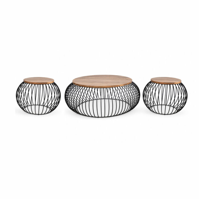 Iron Coffee Table Set of 3 KMF32069 Front Iron Coffee Table Set of 3 KMF32069 Front