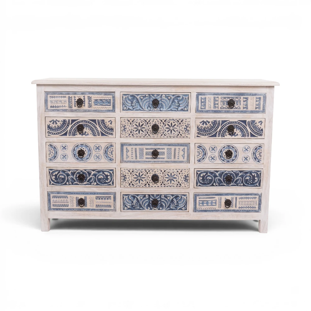 Mango Wood 15-Drawer Chest