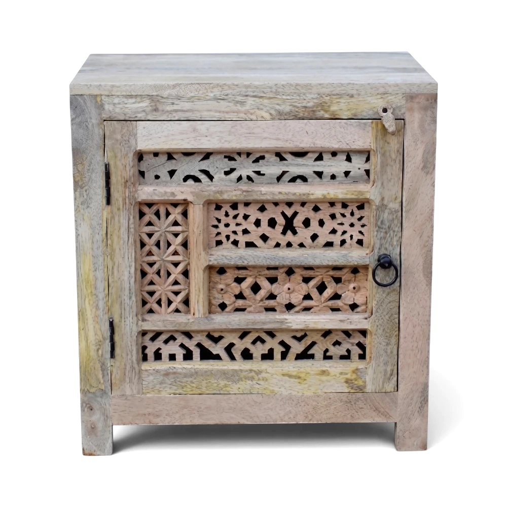 Mango Wood Bedside Table, Right