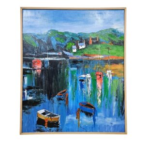 Lake Day Impressionist Harbor Painting