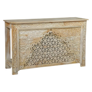 Arch Full Carved Console Table – Natural