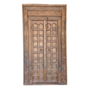 Floral Carved Antique Teak Door