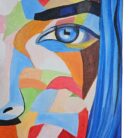 Modern Blues Painting KRE3652 Close