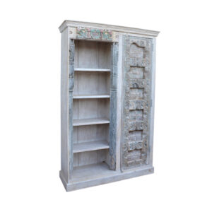 Authentic Old Door Distressed Display Cabinet