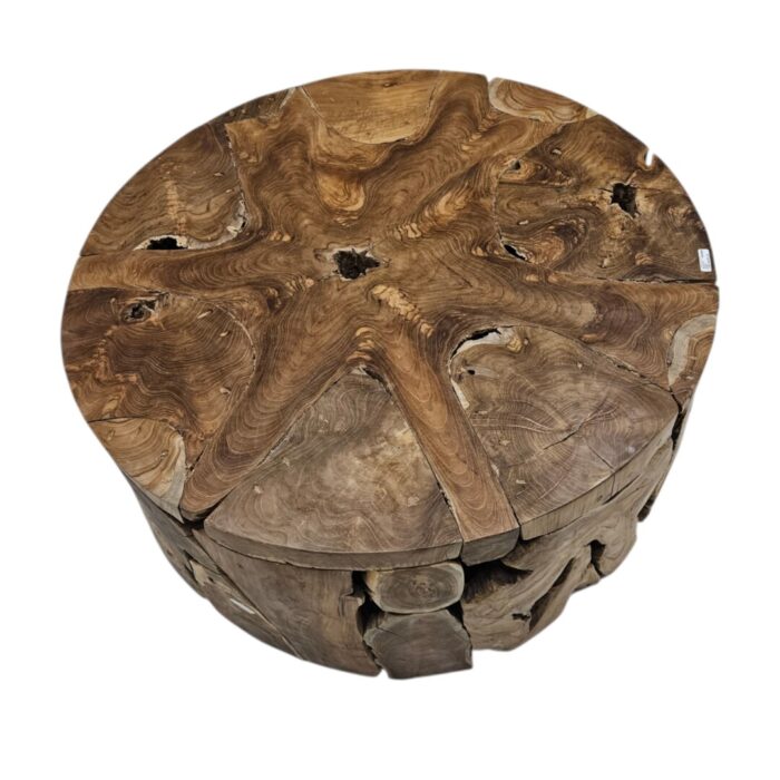 Root Slice Teak Coffee Table NJA8065 Top Close