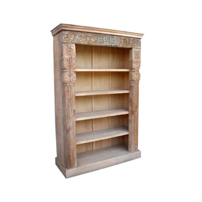Rustic Carved Bookshelf KMF17160 Side View
