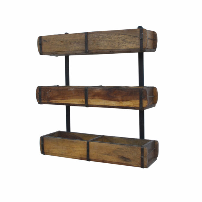 Rustic Shelf Wall Hanging KMH9118 Main Side View Rustic Shelf Wall Hanging KMH9118 Main Side View