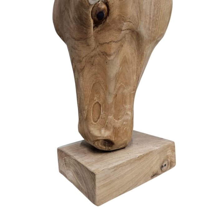 Teak Horse Head NJA0788 Close Up Bottom