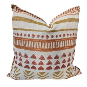 Tribal Earth Geometric Terracotta & Mustard Scatter Cushion
