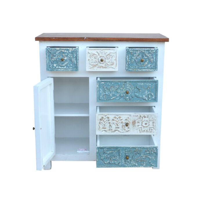 White And Blue Cabinet KMF19294 Open White And Blue Cabinet KMF19294 Open